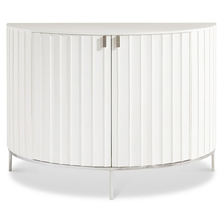 White Adobe Faux Stone Transitional Sideboard