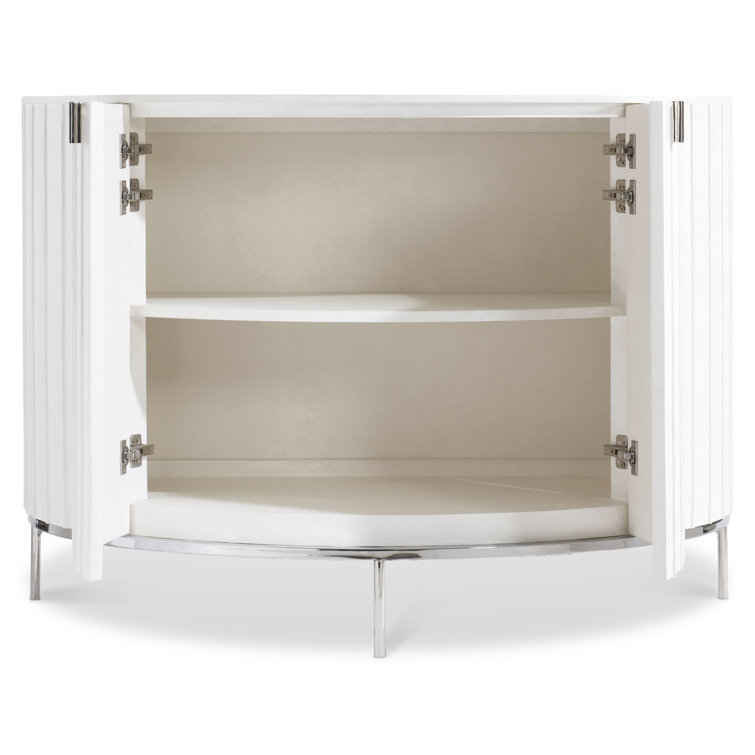 White Adobe Faux Stone Transitional Sideboard