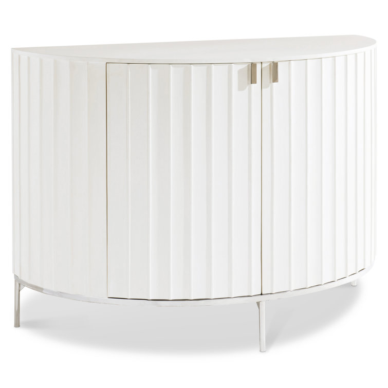 White Adobe Faux Stone Transitional Sideboard