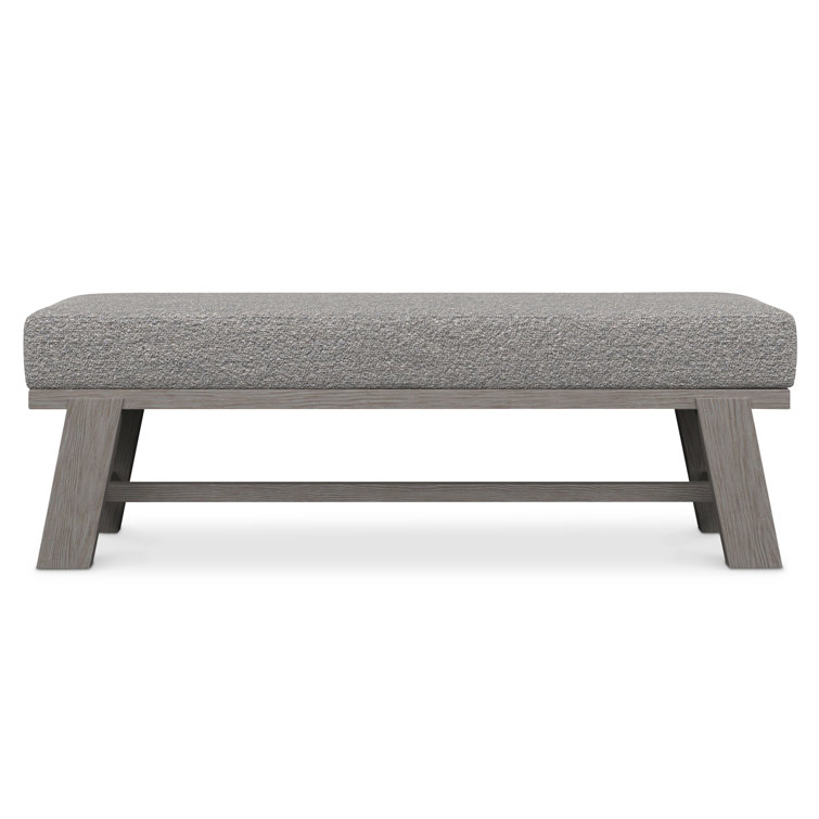 Trianon 56" Light Gray Polypropylene Modern Upholstered Bench