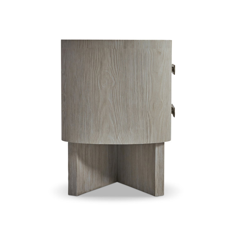 Trianon Contemporary Beige 2-Drawer Nightstand with USB Charging
