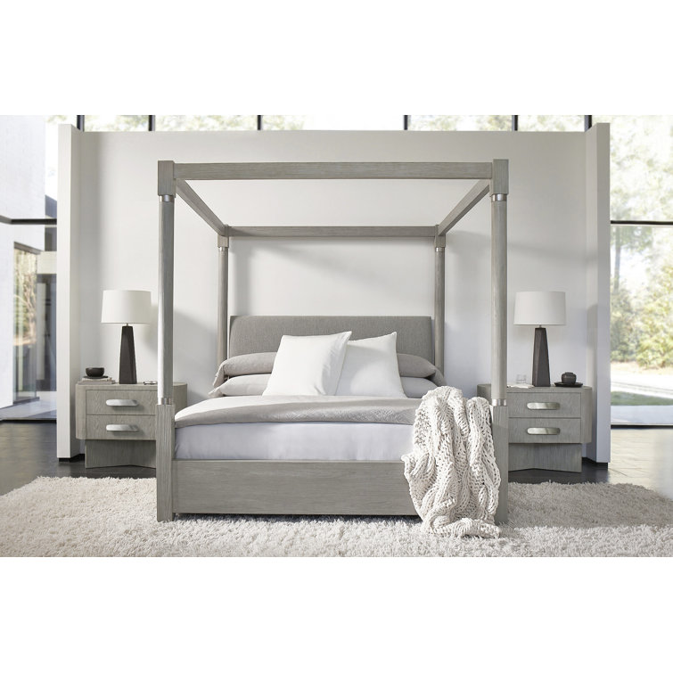 Trianon Contemporary Beige 2-Drawer Nightstand with USB Charging