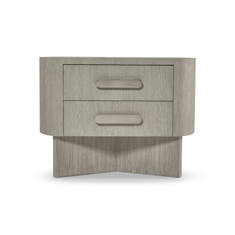 Trianon Contemporary Beige 2-Drawer Nightstand with USB Charging
