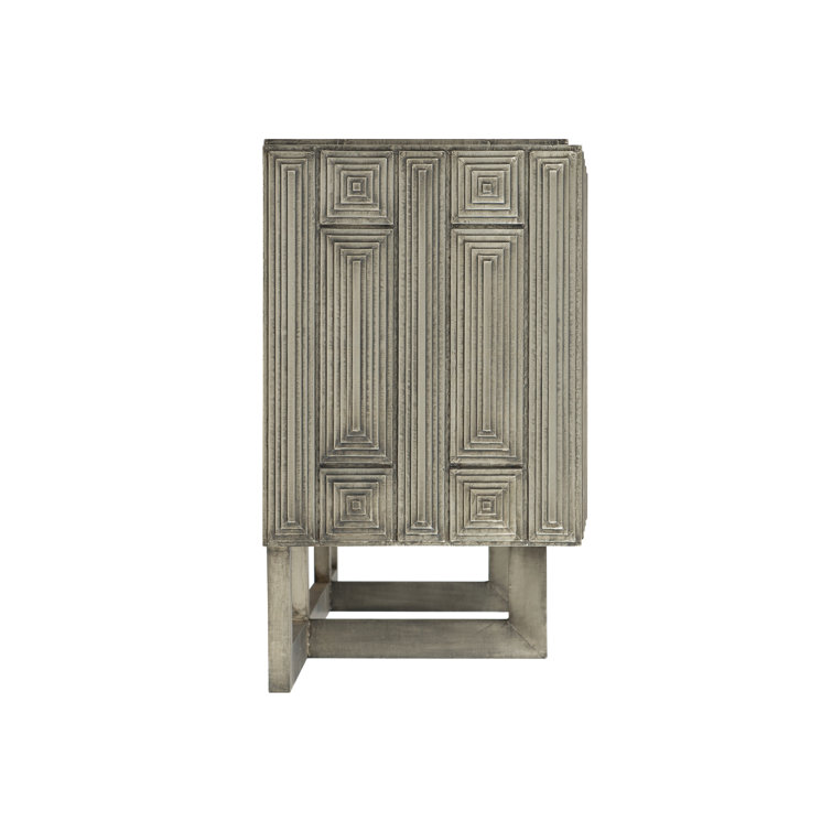 Mackintosh Transitional 94.5'' Beige and Silver Media Console with Cabinet
