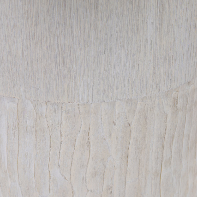 Solaria 21" Off White Round Wood & Metal Accent Table