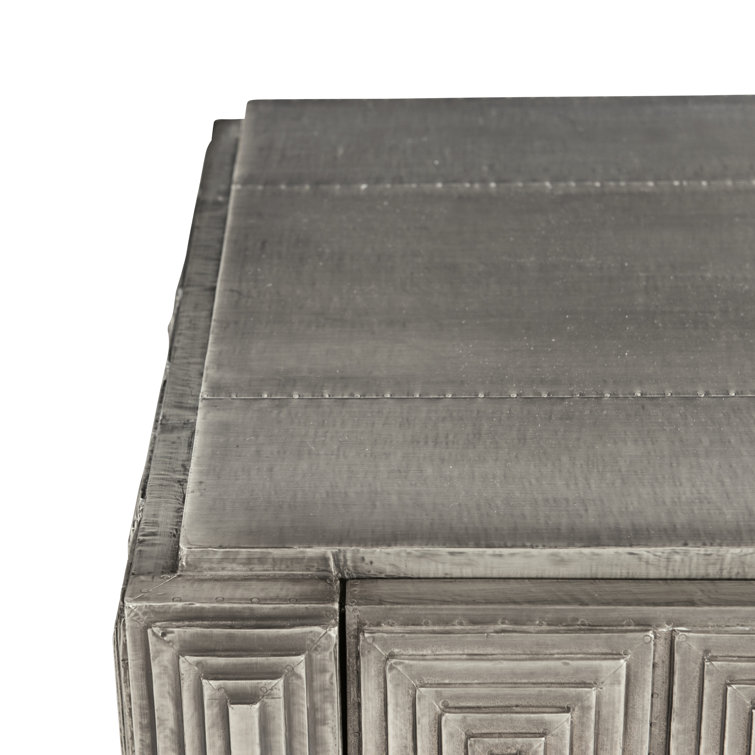 Mackintosh Transitional 94.5'' Beige and Silver Media Console with Cabinet