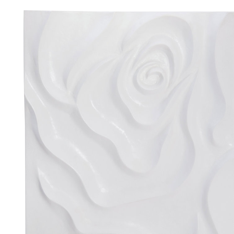 Penrose White Floral Motif Sideboard with Stainless Steel Base