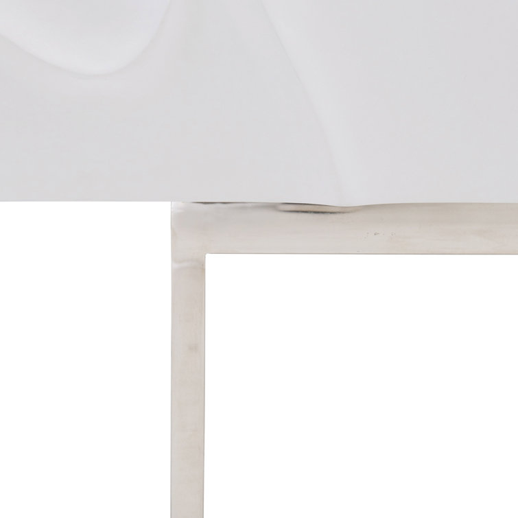 Penrose White Floral Motif Sideboard with Stainless Steel Base