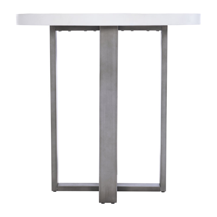 Flint Gray and Bone Concrete Round Counter Table