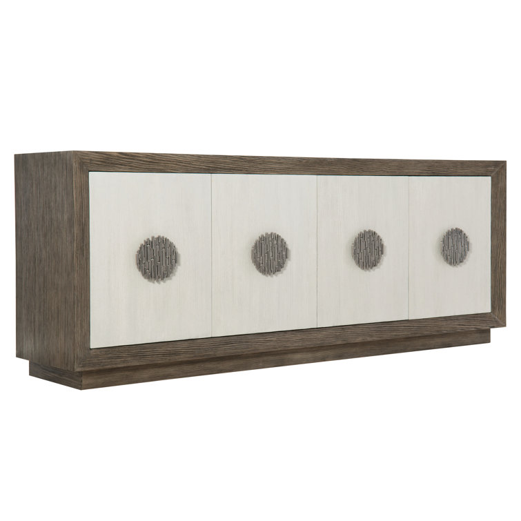 Luca 85'' Brown and Bone Media Console with Cabinet