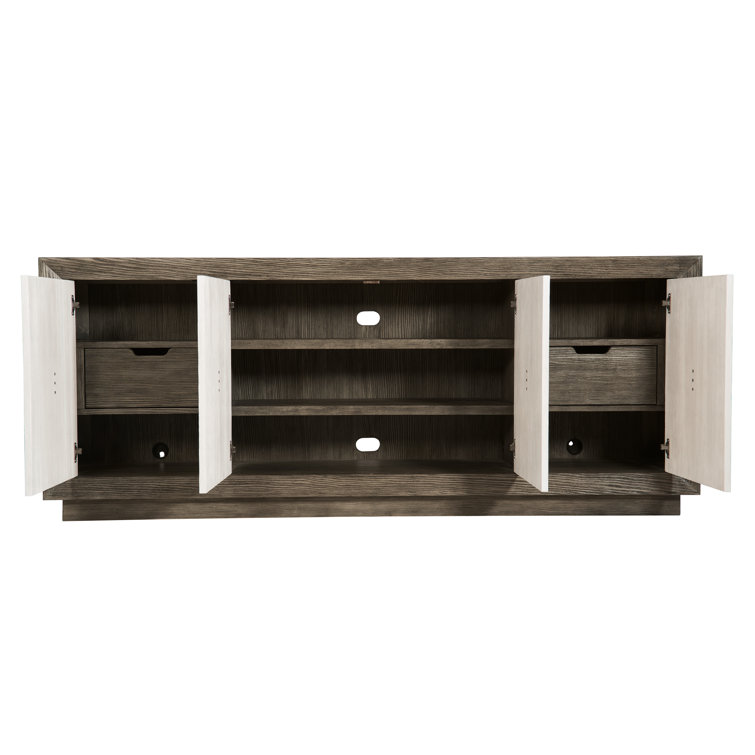 Luca 85'' Brown and Bone Media Console with Cabinet