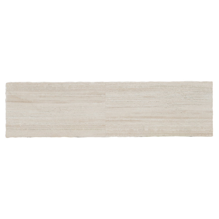 Hathaway 57'' White Travertine and Metal Console Table