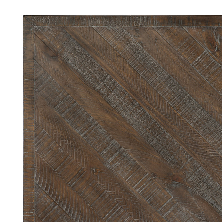 Sable Brown Pine Wood Queen Panel Bed with Headboard