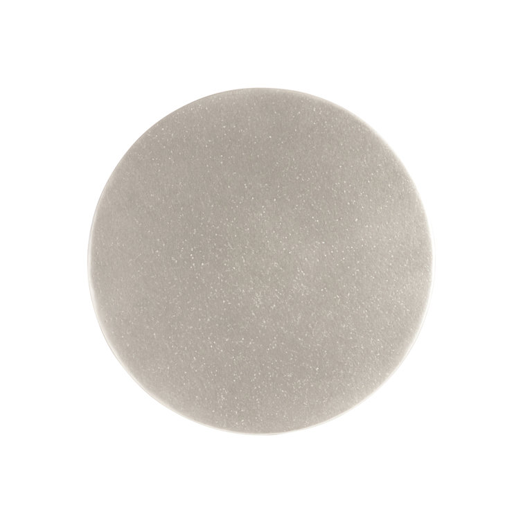 Contemporary Trianon 12" Round Silver Metal & Stone Accent Table