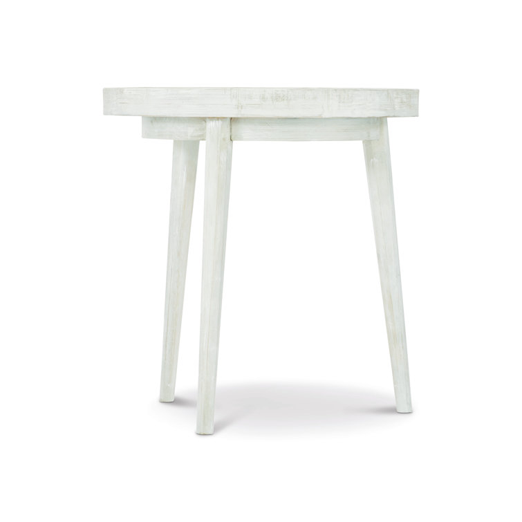Transitional Booker 24" Round White Wood End Table