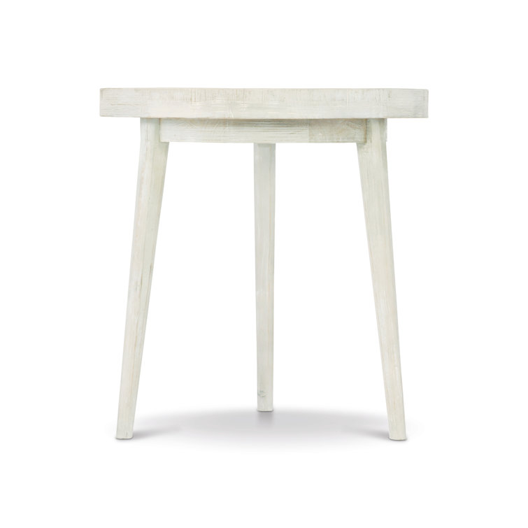 Transitional Booker 24" Round White Wood End Table