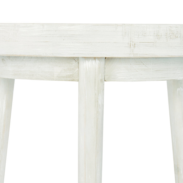 Transitional Booker 24" Round White Wood End Table