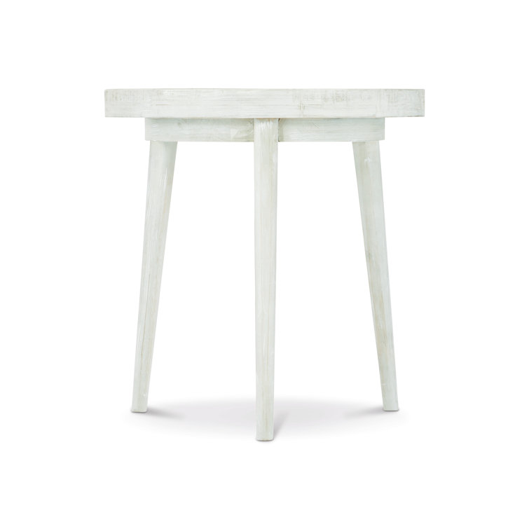 Transitional Booker 24" Round White Wood End Table