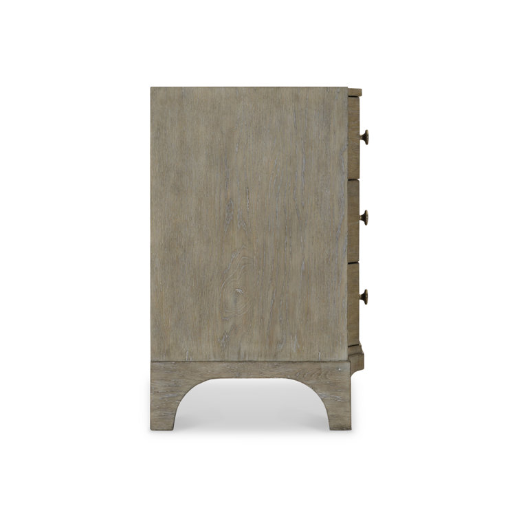 Gray Transitional 3-Drawer Nightstand with Zinc Pulls