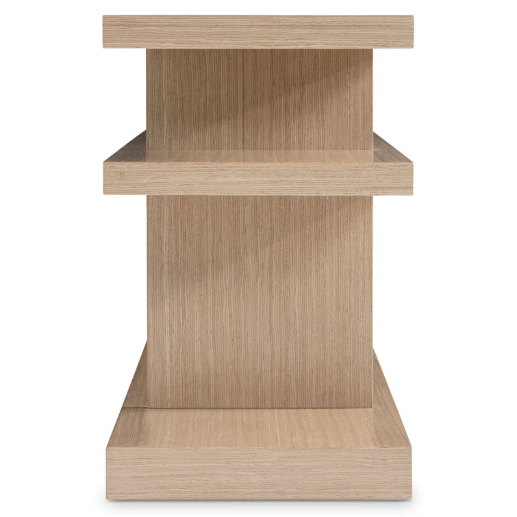 Transitional D-Shape Modulum Console Table with Storage - Brown