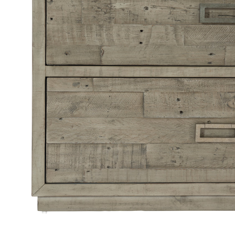 Gray Pine Rustic 4-Drawer Chest Dresser