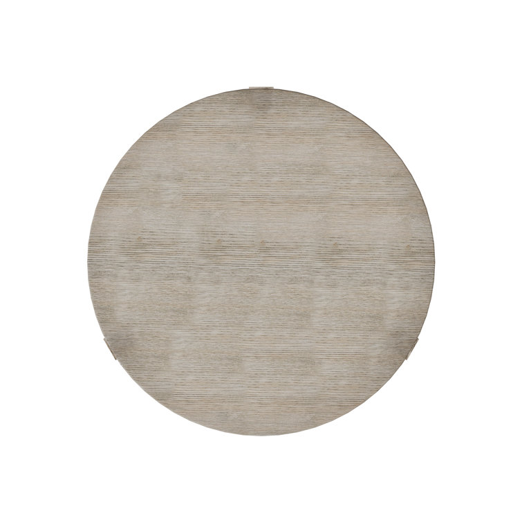 Gray Oak 1-Drawer Round Nightstand