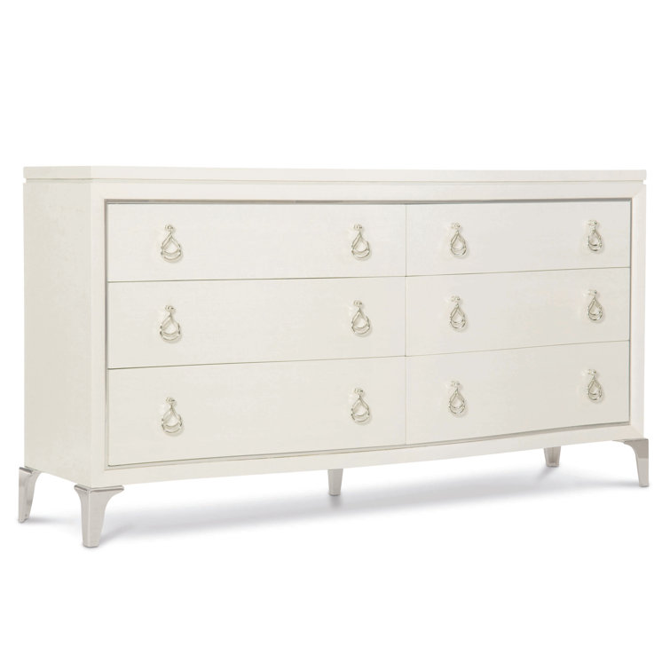 Calista Silken Pearl 6-Drawer Transitional Dresser