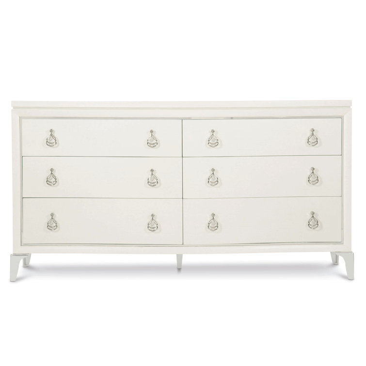 Calista Silken Pearl 6-Drawer Transitional Dresser