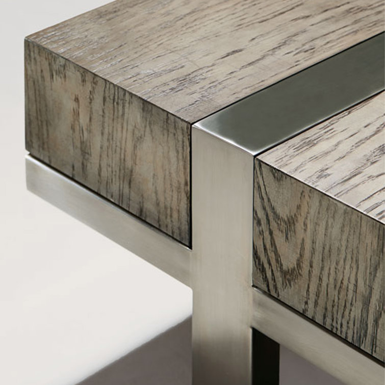 Gray Square Wood Coffee Table with Storage