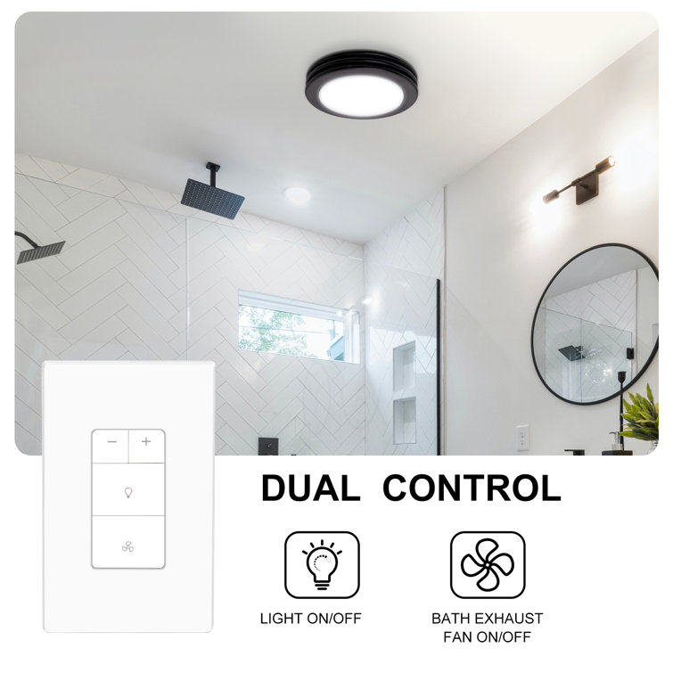 White Tamper Resistant Dimmer Switch for Bathroom Fan and Light