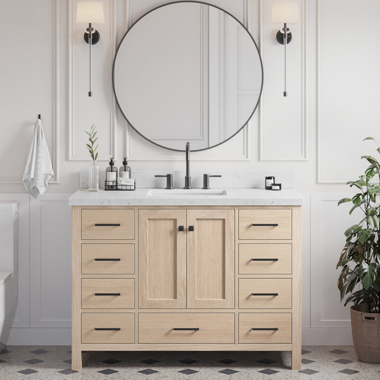 Cambridge 48.25" Oak Single Sink Vanity with Quartz Top
