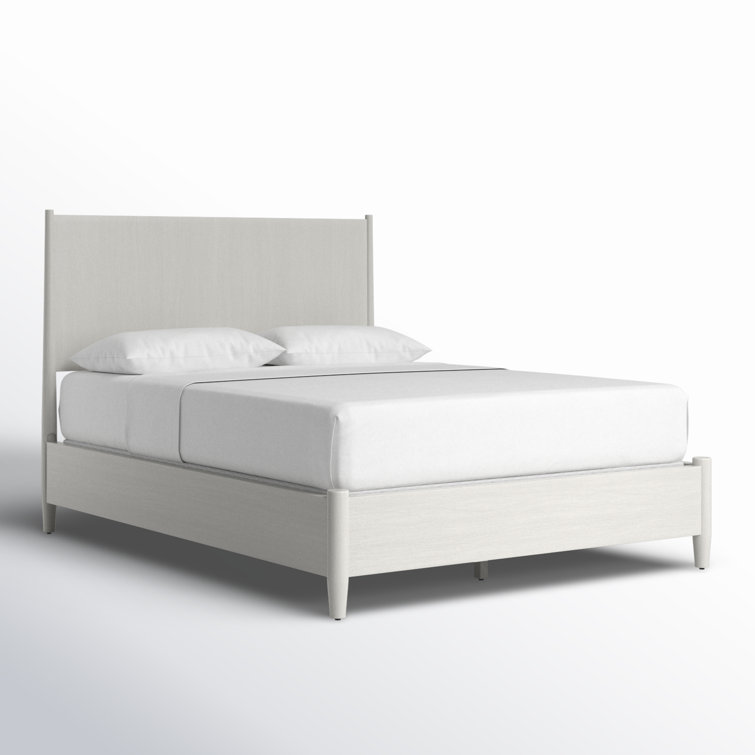 Gray Queen Wood Frame Panel Bed with Headboard