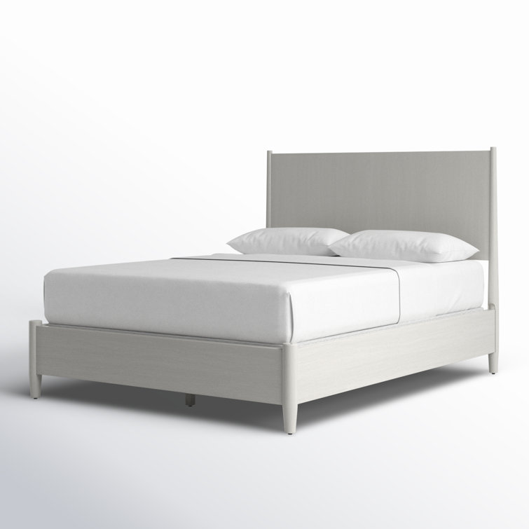Gray Queen Wood Frame Panel Bed with Headboard