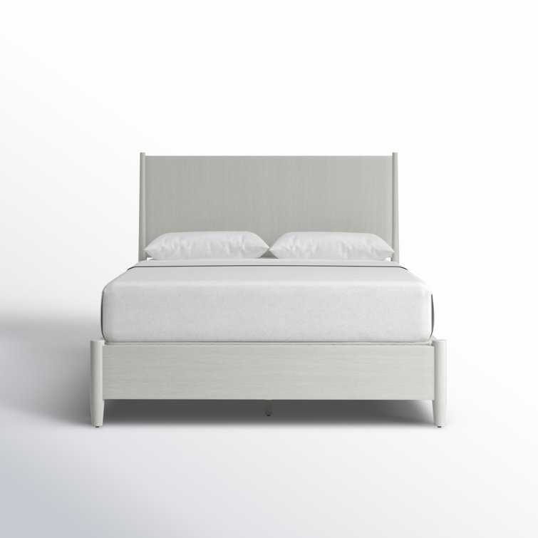Gray Queen Wood Frame Panel Bed with Headboard