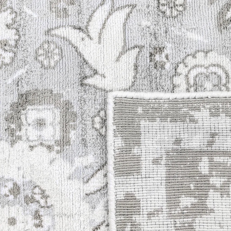 Elegant Bone Viscose 9' x 12' Hand-Knotted Transitional Area Rug