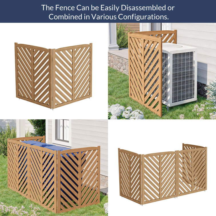 Brown Fir Wood Outdoor Privacy Fence Panels, 41" H x 36" L