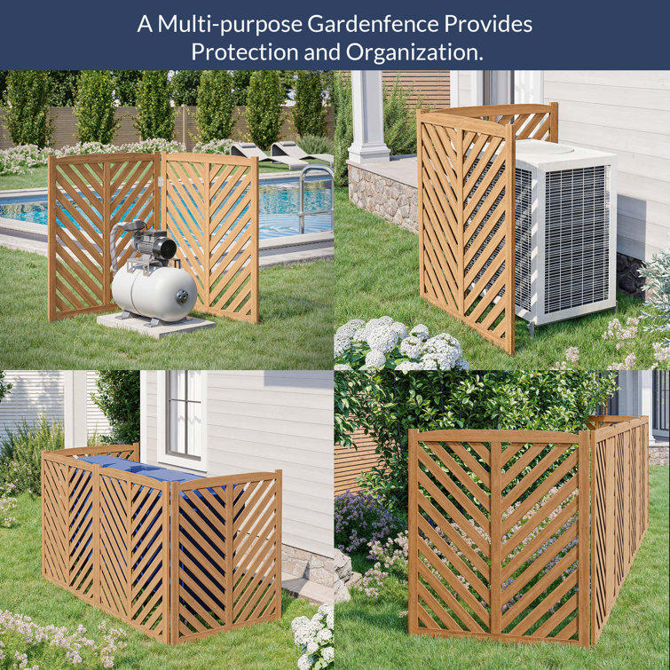 Brown Fir Wood Outdoor Privacy Fence Panels, 41" H x 36" L