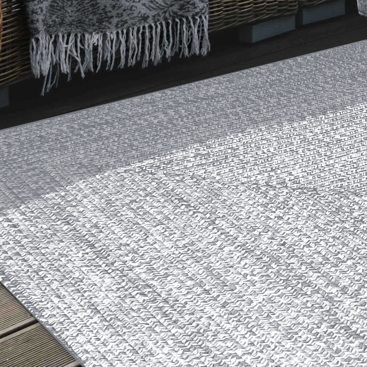 Slate and White Braided Reversible 8' x 10' Area Rug
