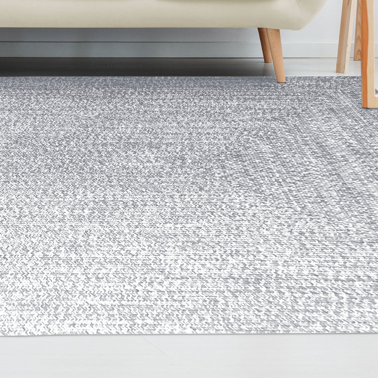 Slate and White Braided Reversible 8' x 10' Area Rug