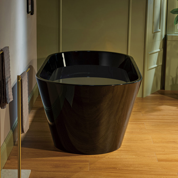 67'' Black Acrylic Freestanding Double Slipper Soaking Tub