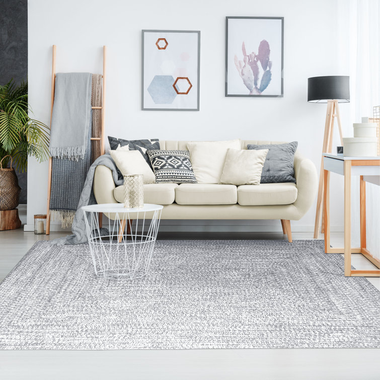 Slate and White Braided Reversible 8' x 10' Area Rug