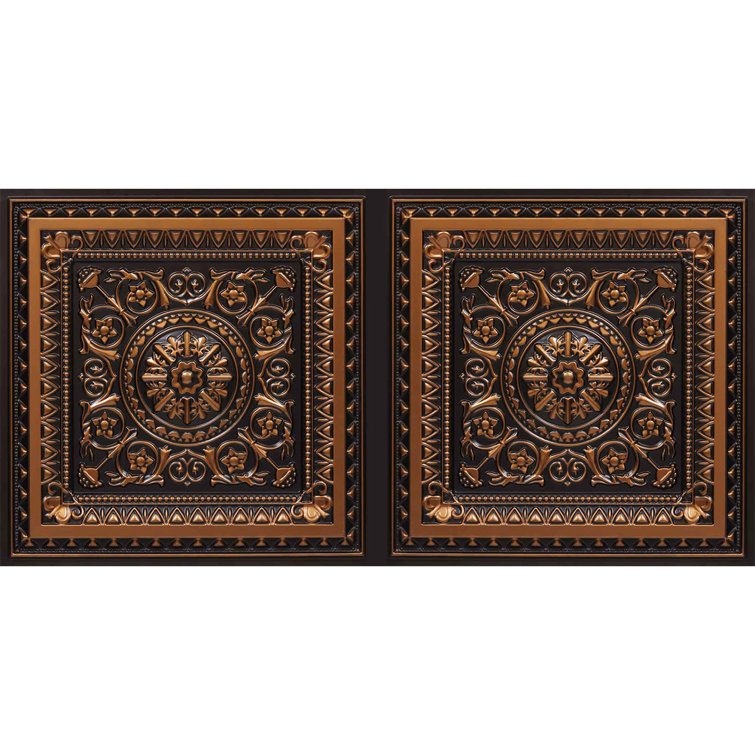 La Scala Antique Copper Faux Tin 2x4 ft Ceiling Tile