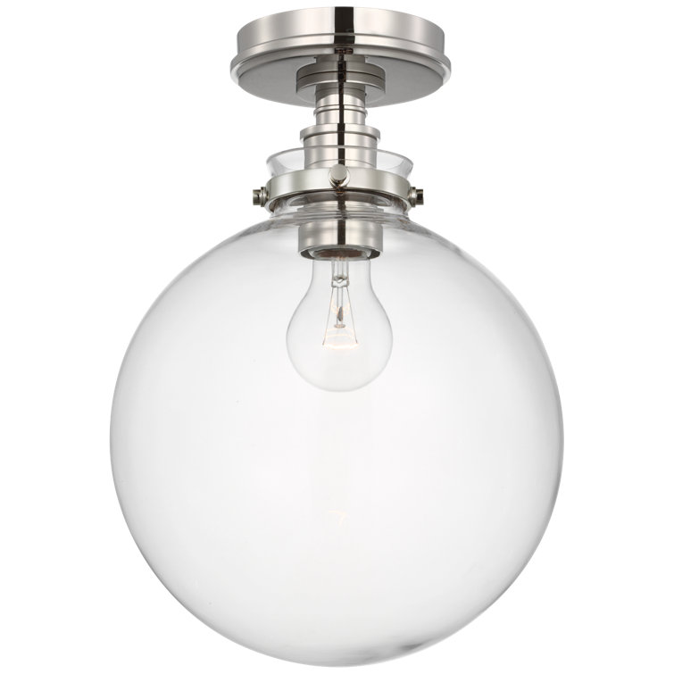 Bronze and Clear Glass Globe LED Flush Mount