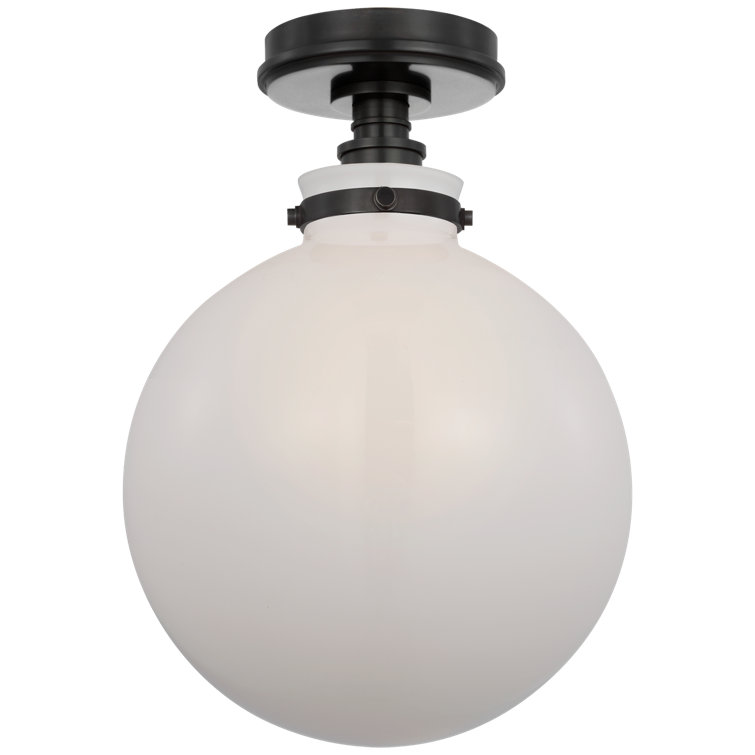 Bronze and Clear Glass Globe LED Flush Mount