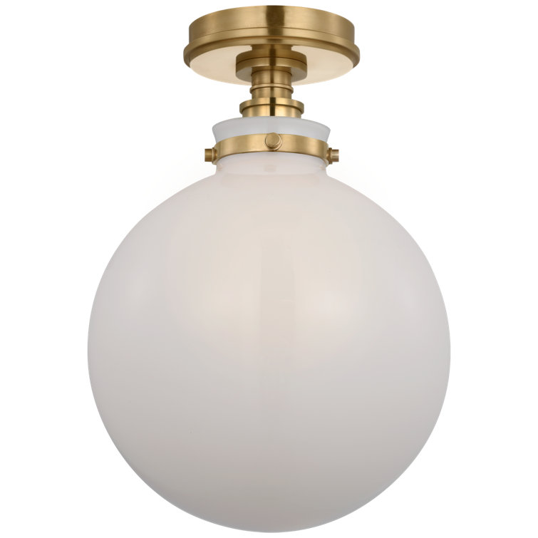 Bronze and Clear Glass Globe LED Flush Mount
