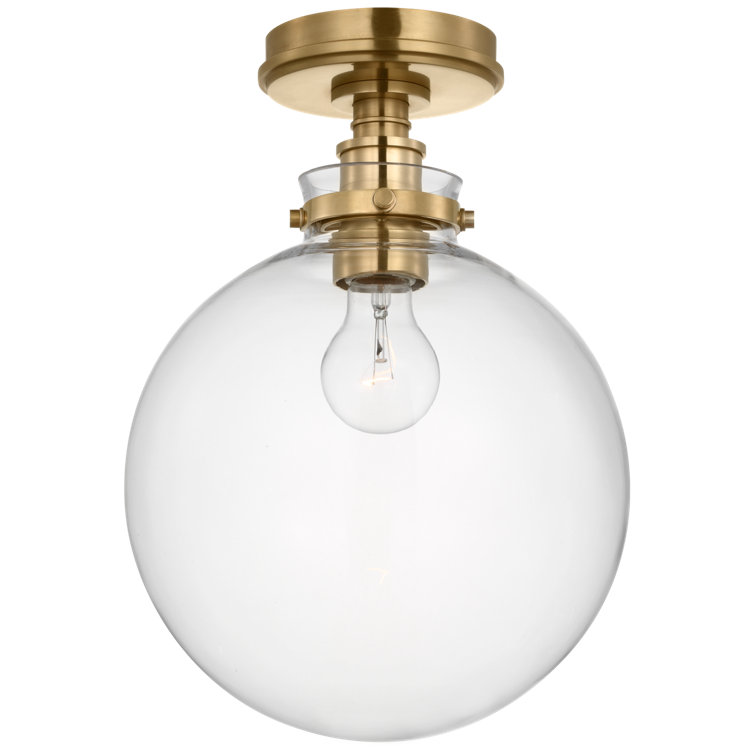 Bronze and Clear Glass Globe LED Flush Mount