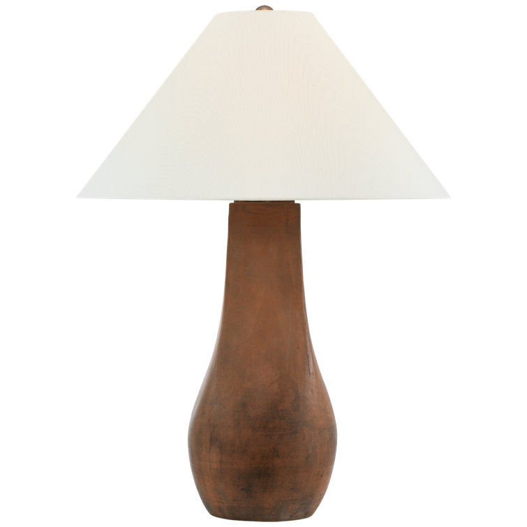 Natural Terracotta Adjustable Outdoor Table Lamp with Linen Shade