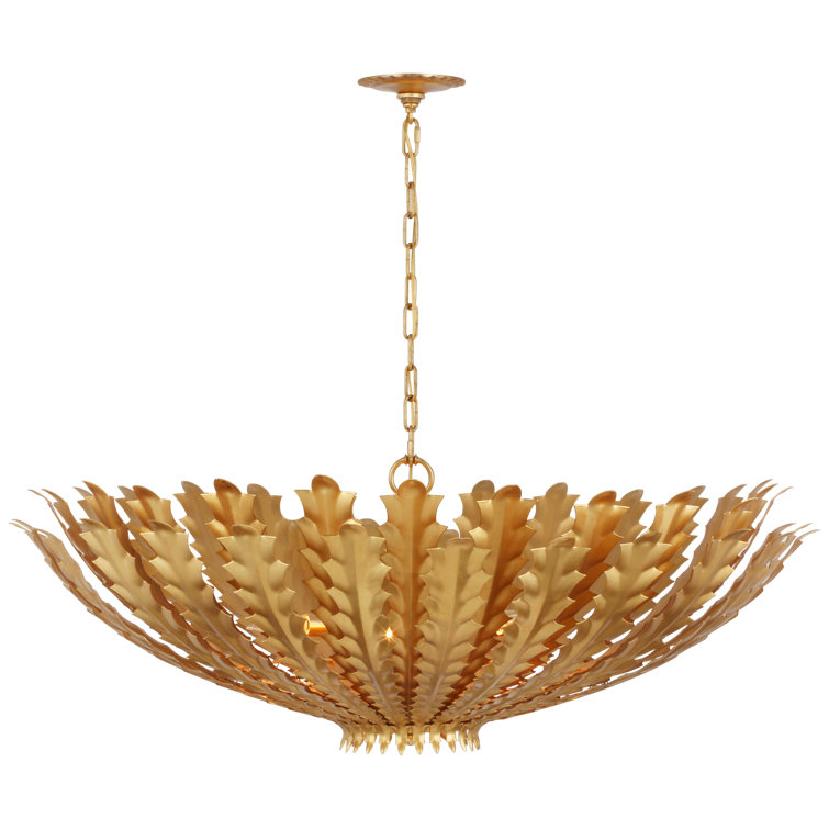 Hampton Burnished Silver Leaf 36" Metal Chandelier