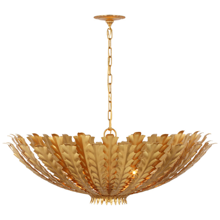 Hampton Burnished Silver Leaf 36" Metal Chandelier