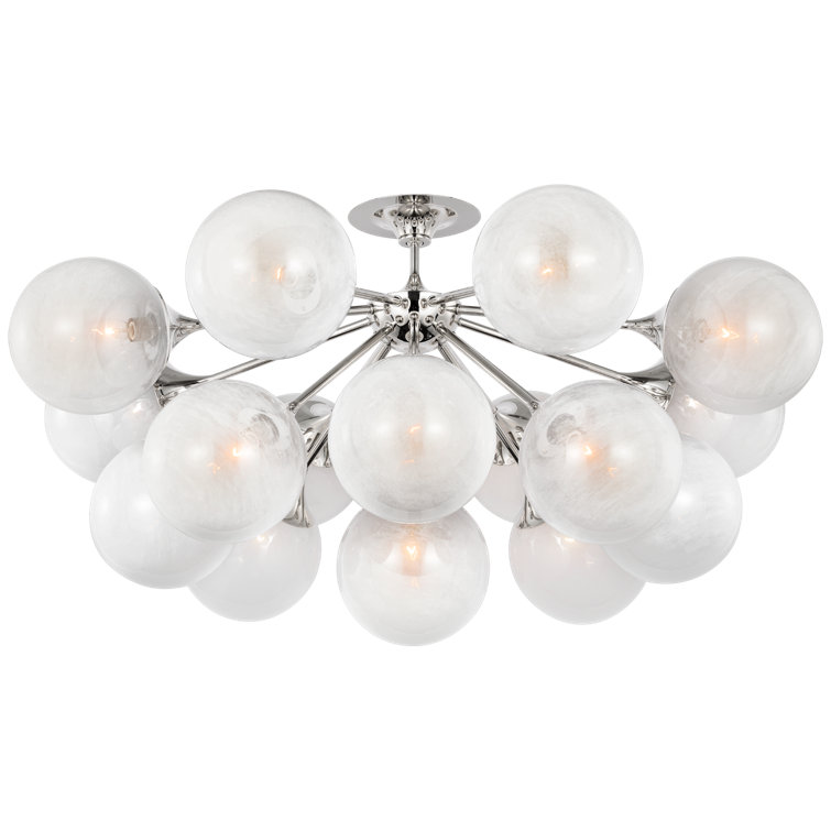 Cristol 17-Light Hand-Rubbed Antique Brass Globe LED Flush Mount